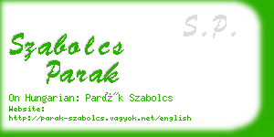 szabolcs parak business card
